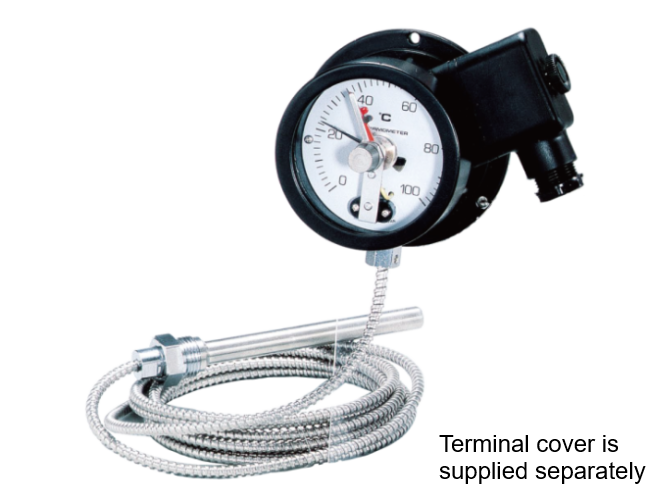 Remote Sensing Dial Thermometer with Contact for Wall Mount